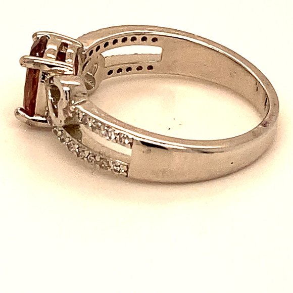 Rubellite 1.02ct Platinum Finish Solid Silver Ring - Picture 5 of 6